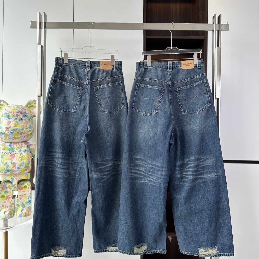 WIDE LEG BAGGY PANTS IN DEEP BLUE - TP599