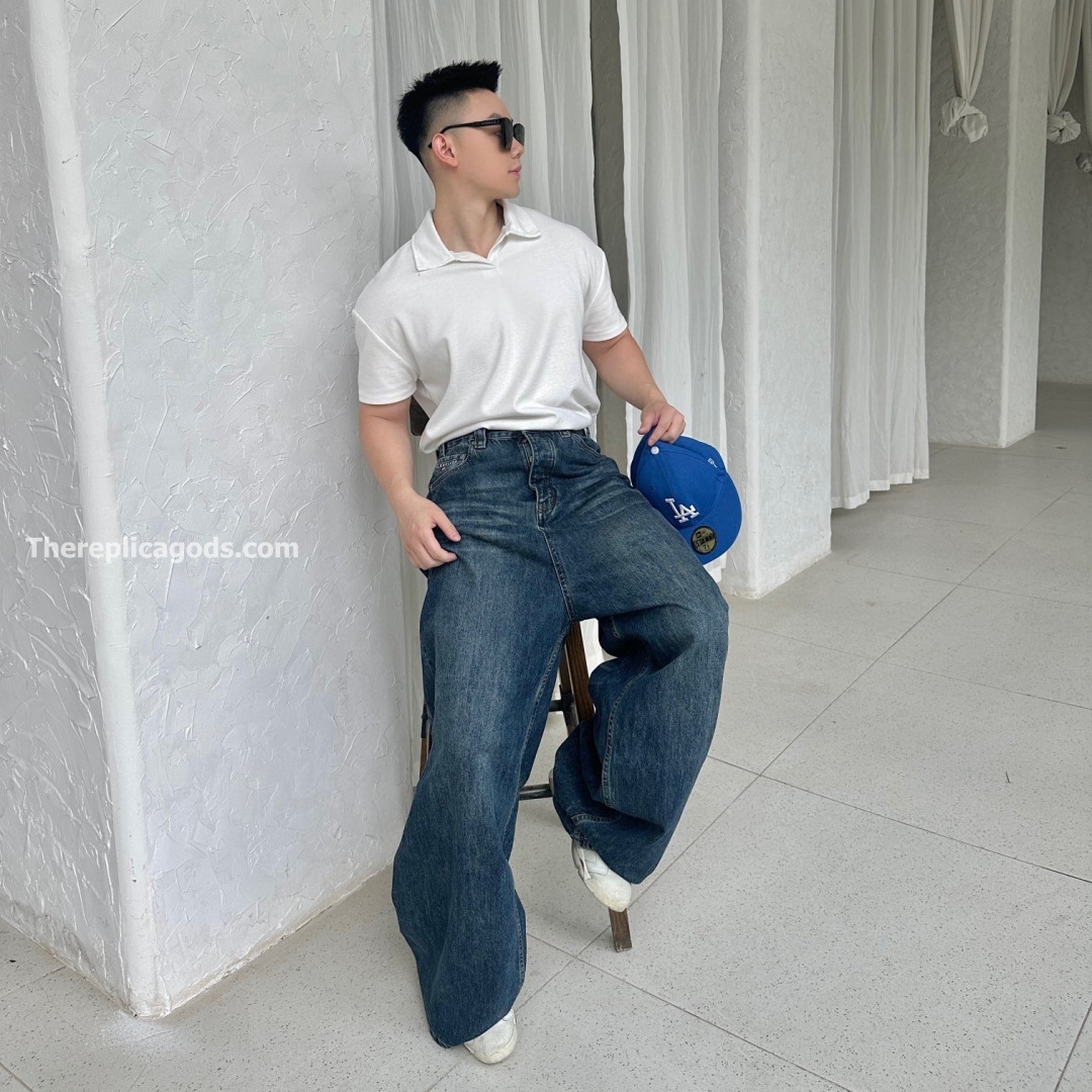 WIDE LEG BAGGY PANTS IN DEEP BLUE - TP599