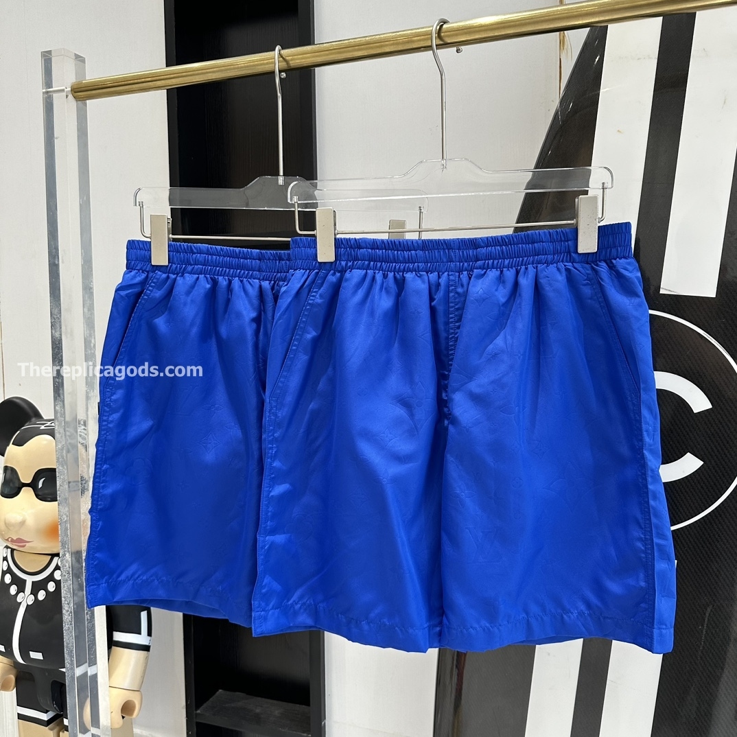 MONOGRAM NYLON SWIM BOARD SHORTS IN BLUE - TP557