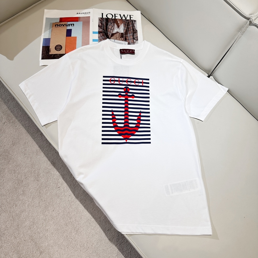 PRINTED COTTON JERSEY T-SHIRT IN WHITE - TP578