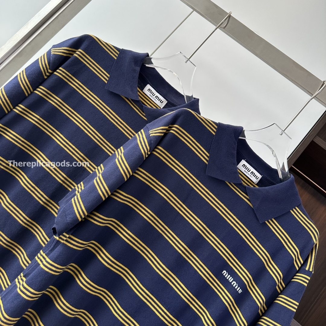 CASHMERE SILK STRIPED POLO SHIRT - TP565