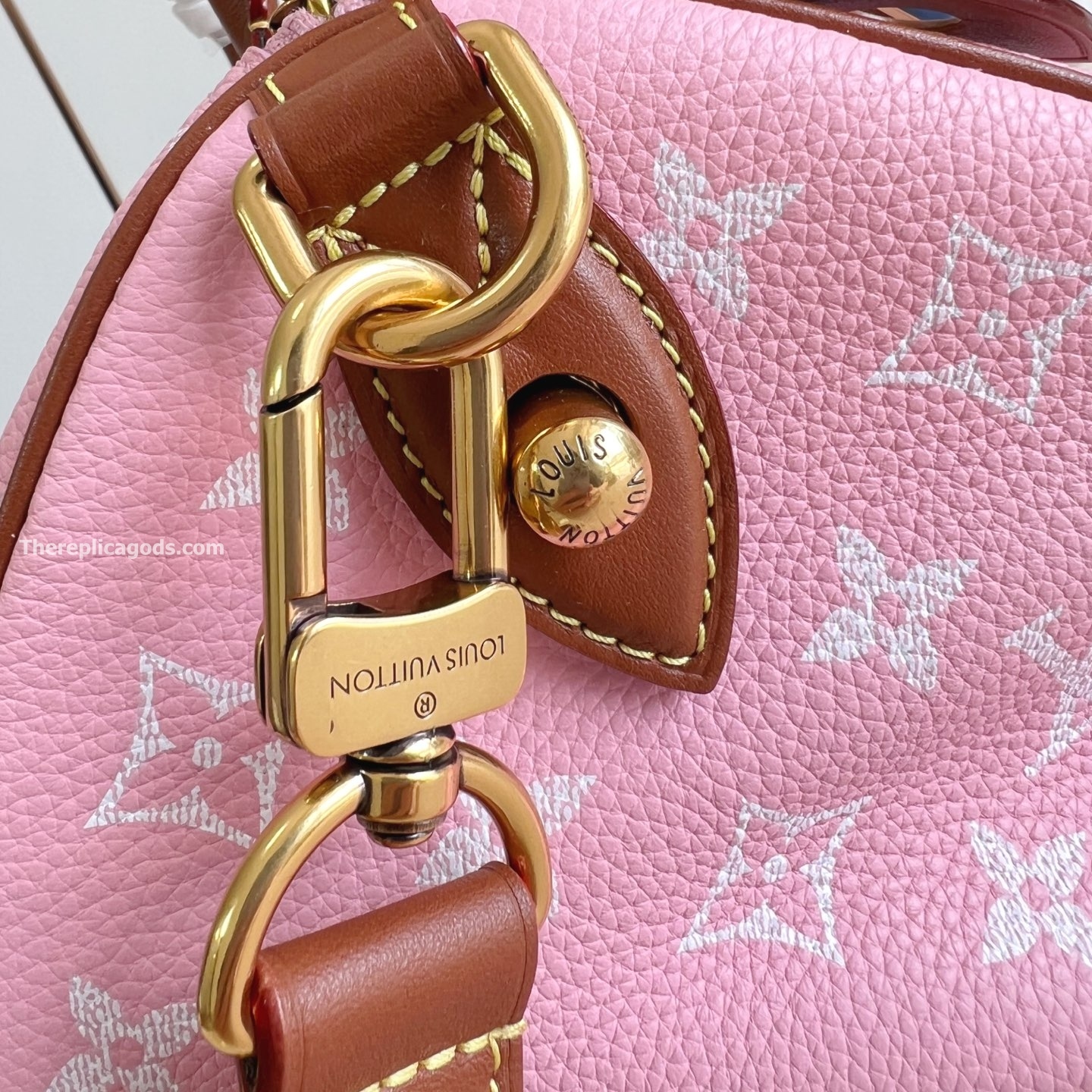 LV SPEEDY P9 BANDOULIERE 30 CANDY PINK CALF LEATHER M13914