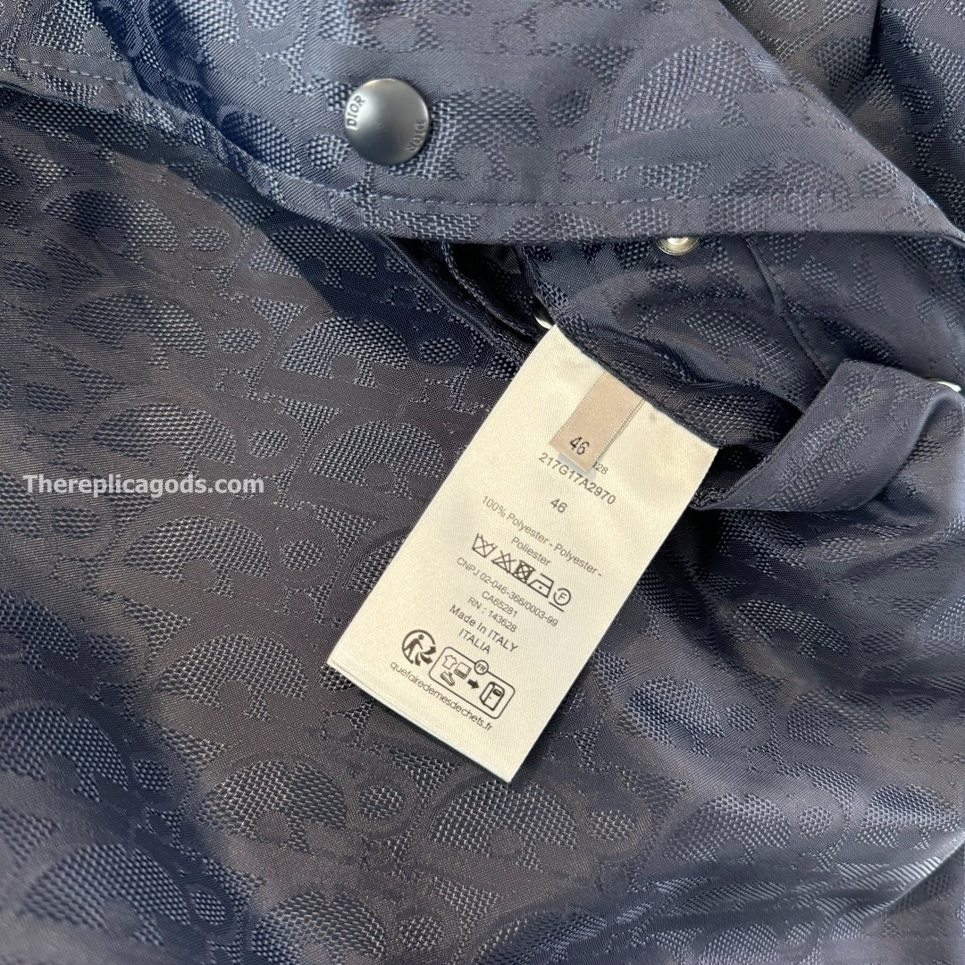 OBLIQUE BLOUSON JACKET BLUE TECHNICAL JACQUARD - SH358