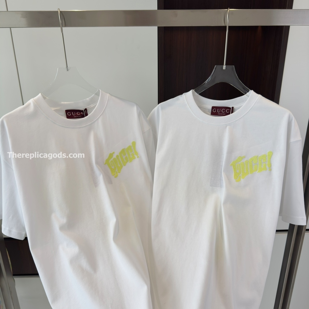 COTTON JERSEY T-SHIRT WITH GUCCI LOGO IN WHITE - TP613