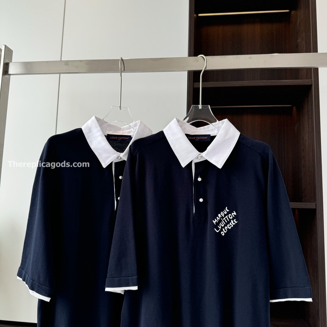 EMBROIDERED SHORT-SLEEVED COTTON BLEND POLO SHIRT - TP606