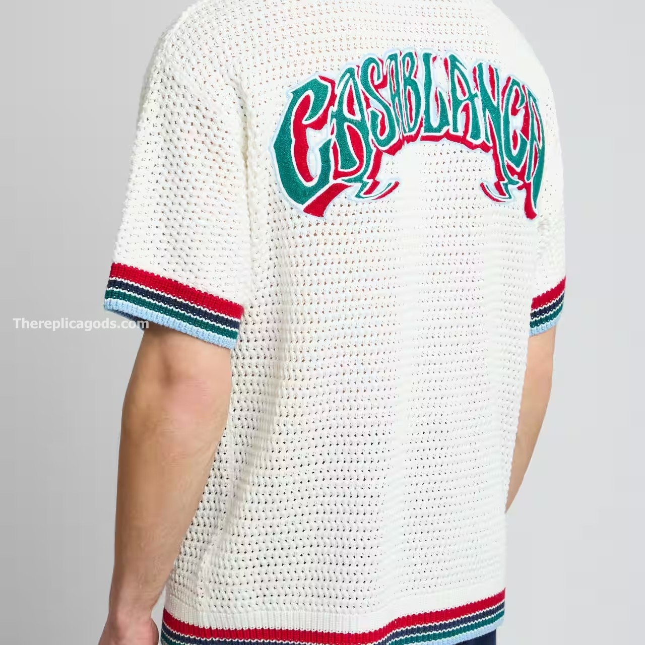 SPORT FAUX CROCHET SHIRT IN WHITE - SH365