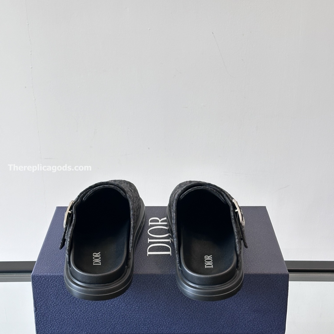 AQUA MULES BLACK OBLIQUE JACQUARD - CDS25