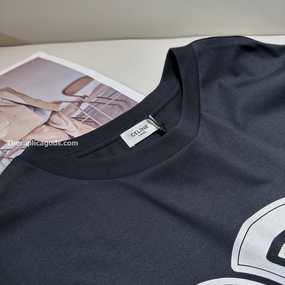 LOOSE T-SHIRT IN BLACK COTTON JERSEY - TP632