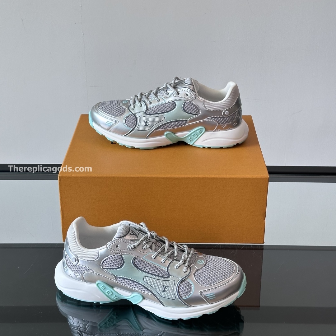 OLYMPIA SNEAKERS IN GREY AND GREEN - LV951