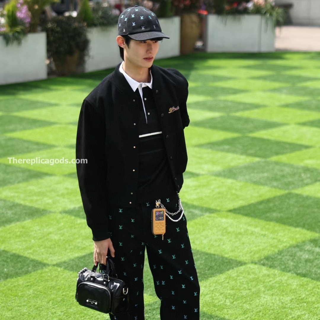 FLOCKED DAMIER TECHNICAL TRACK PANTS IN BLACK - TP603