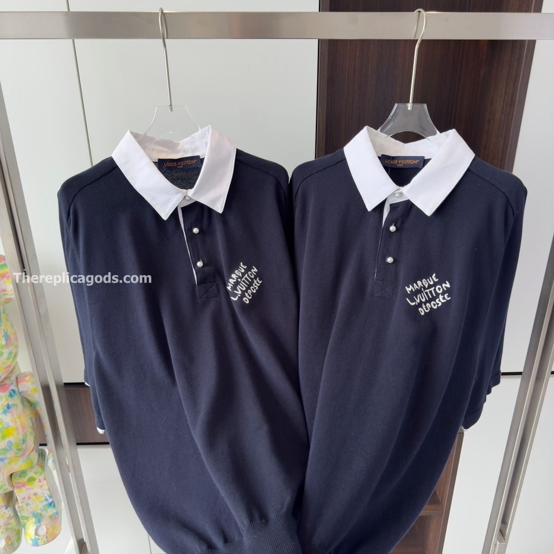 EMBROIDERED SHORT-SLEEVED COTTON BLEND POLO SHIRT - TP606