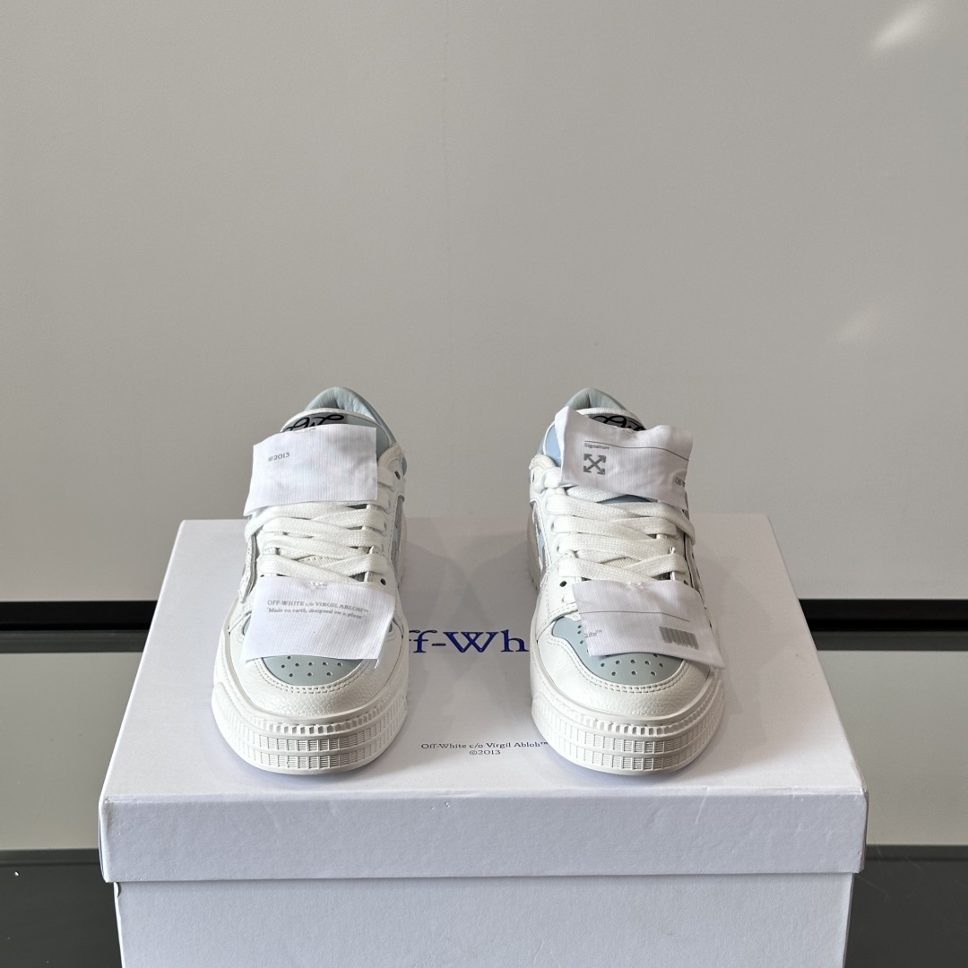 3.0 OFF-COURT SNEAKERS IN WHITE AND LIGHT BLUE - OW52