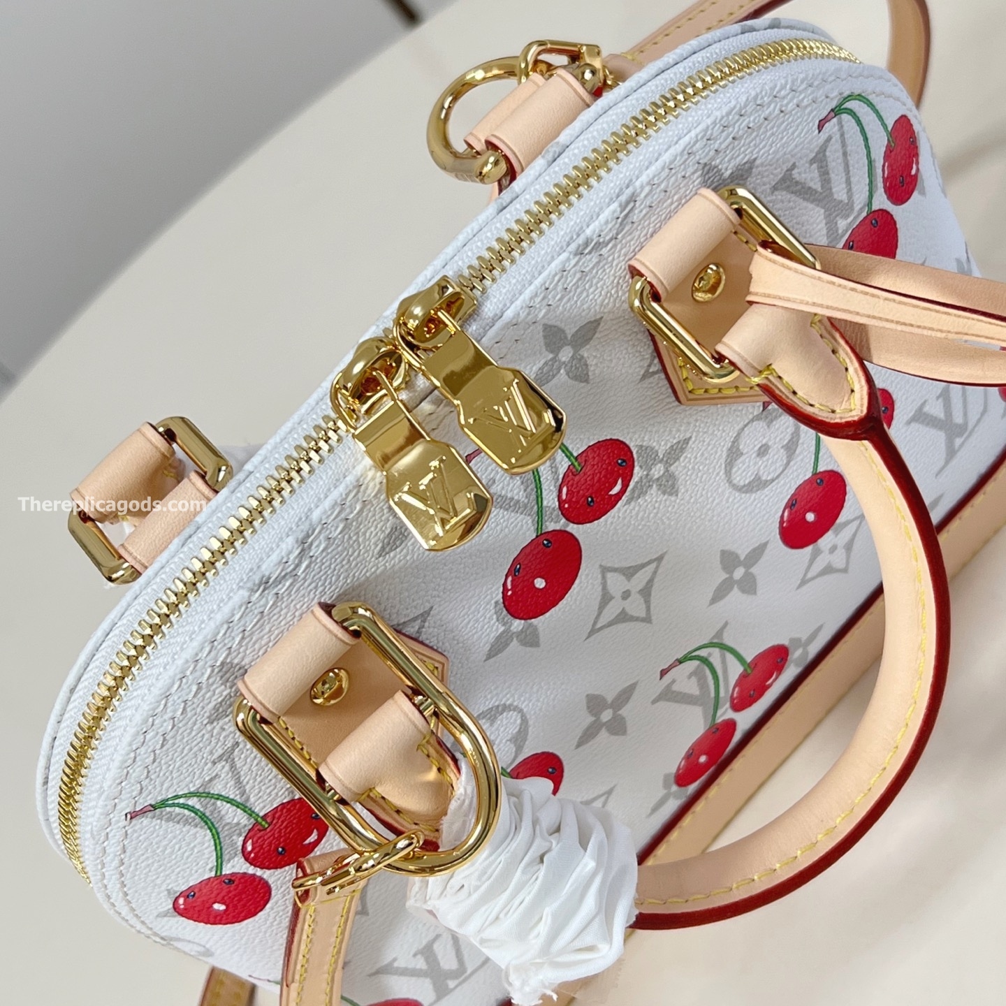 x TM ALMA BB BAG MONOGRAM CHERRY CANVAS M14234