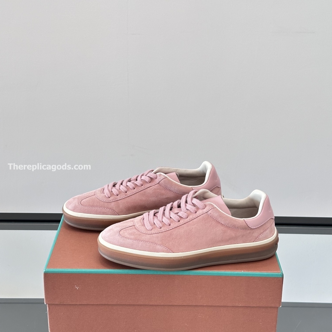 TENNIS WALK SNEAKERS SUEDE CALF SPLIT FLOWERING CHERRY - LR70