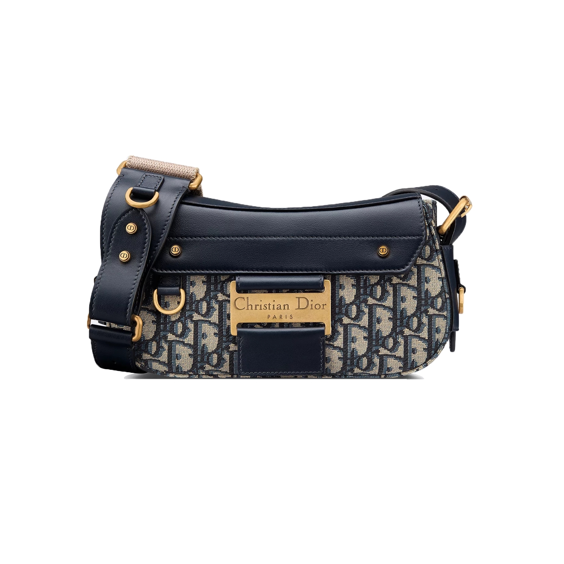 SMALL STREETCHIC BAG BLUE OBLIQUE JACQUARD AND SMOOTH CALFSKIN