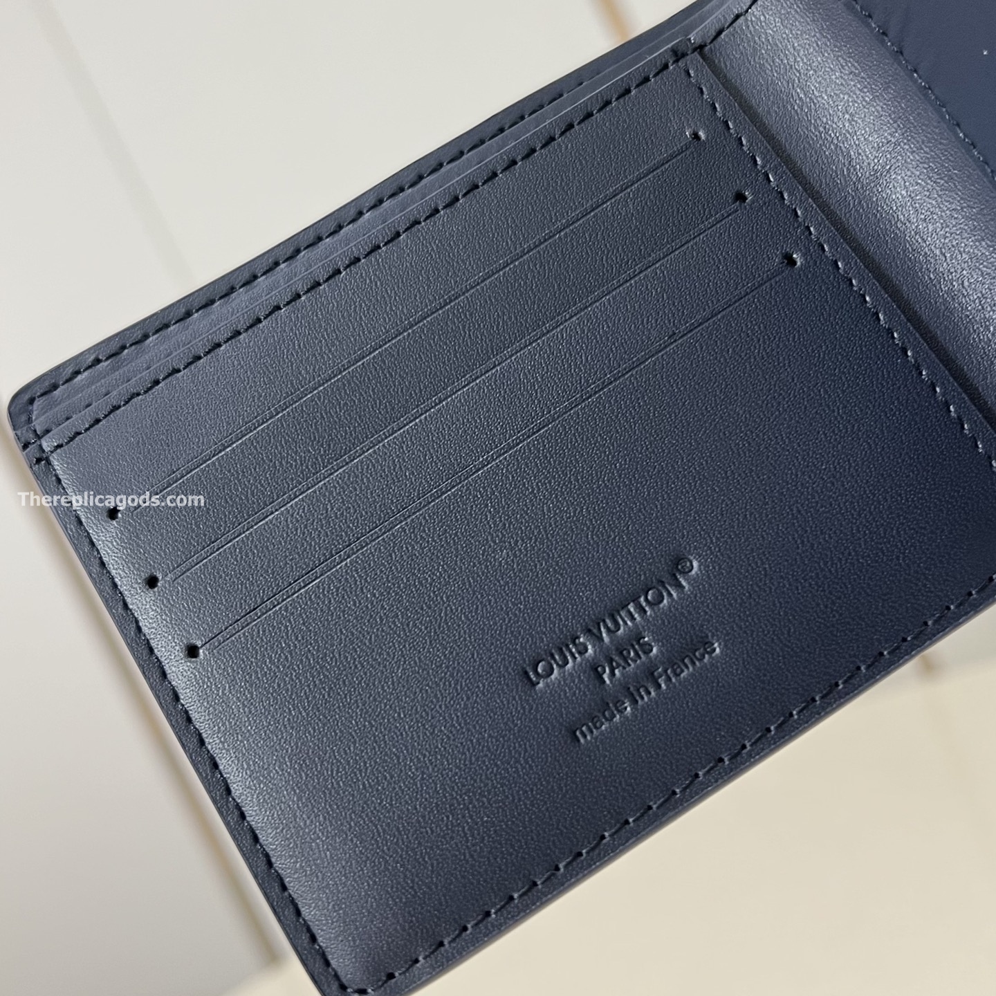MULTIPLE WALLET NAVY BLUE MONOGRAM SHADOW M14787