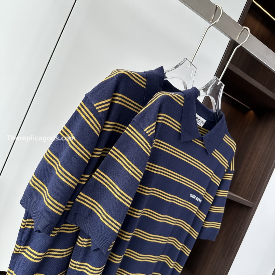 CASHMERE SILK STRIPED POLO SHIRT - TP565