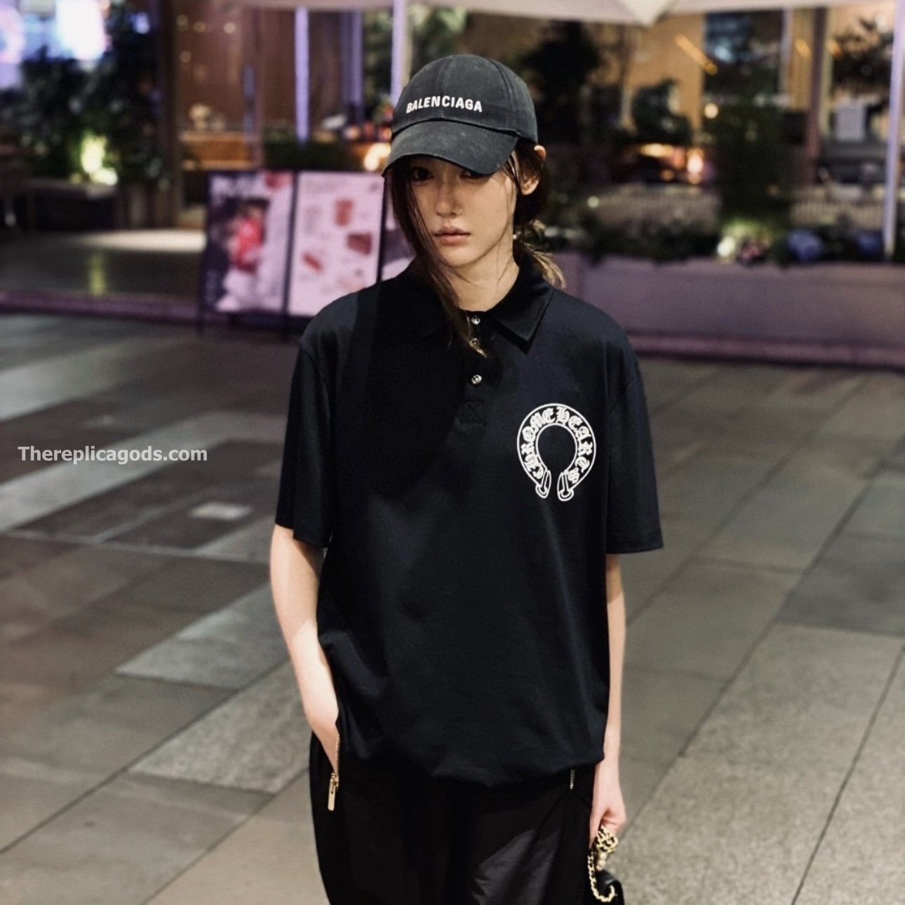 HORSESHOE LOGO POLO IN BLACK - TP570