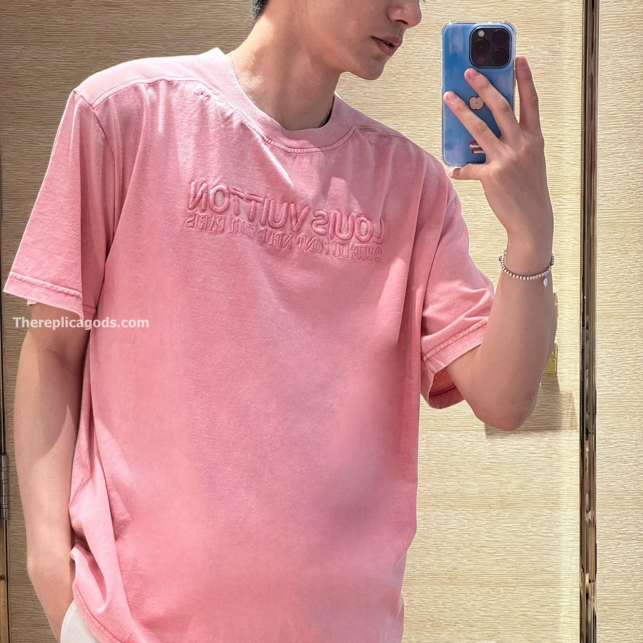 WASHED RIBBED T-SHIRT IN PINK - TP631