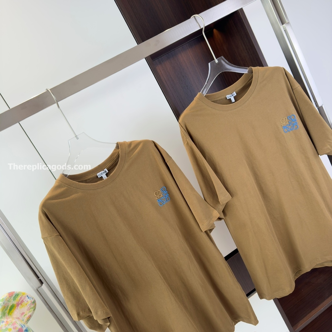 REGULAR FIT T-SHIRT IN COTTON IN CAMEL - TP671