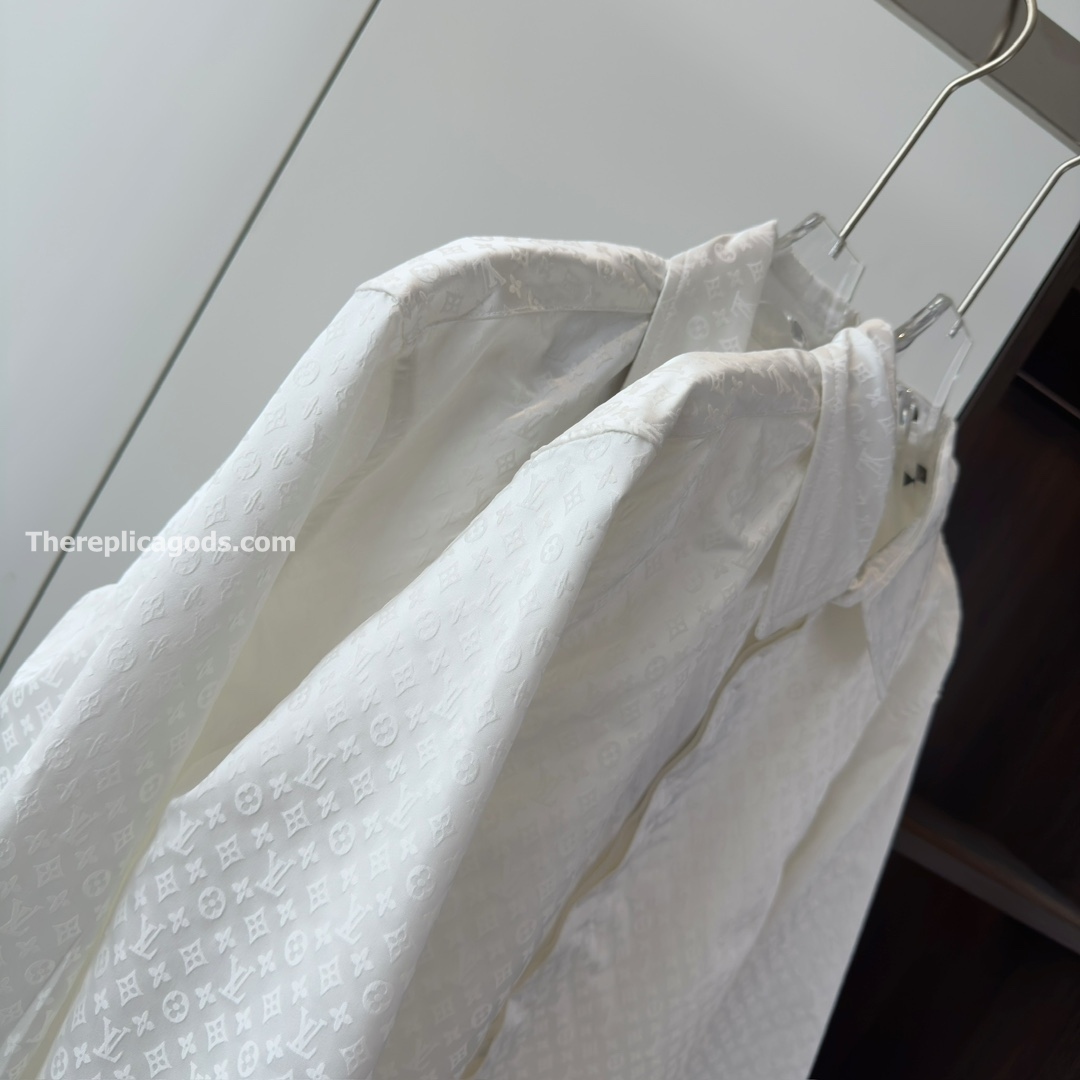 MINI MONOGRAM SILK EVENING SHIRT IN WHITE - TP666