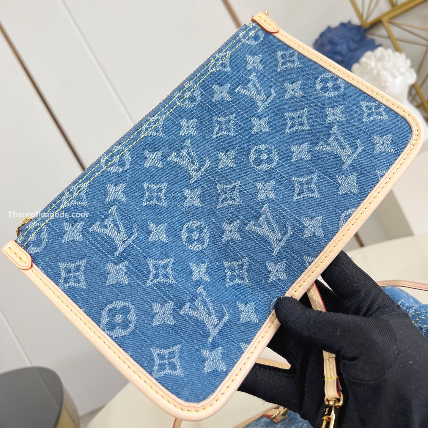 NEVERFULL MM TOTE BAG IN DENIM BLUE M13192