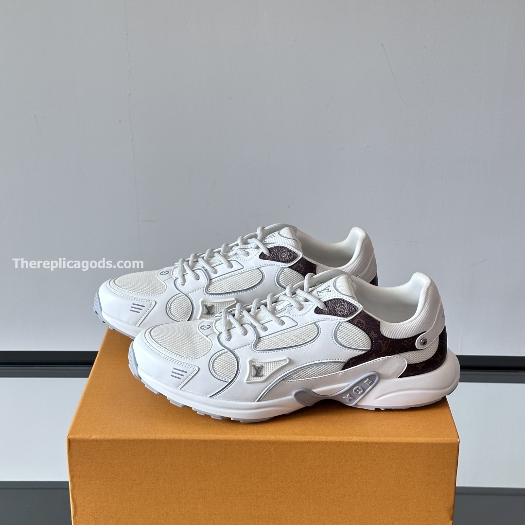 OLYMPIA SNEAKERS IN WHITE AND BROWN - LV952
