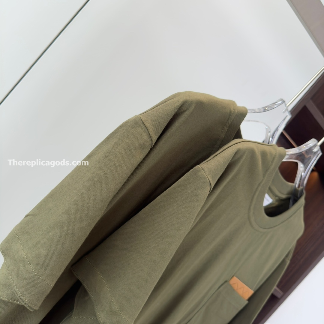NEW PIMA COTTON JERSEY T-SHIRT IN KHAKI GREEN - TP655