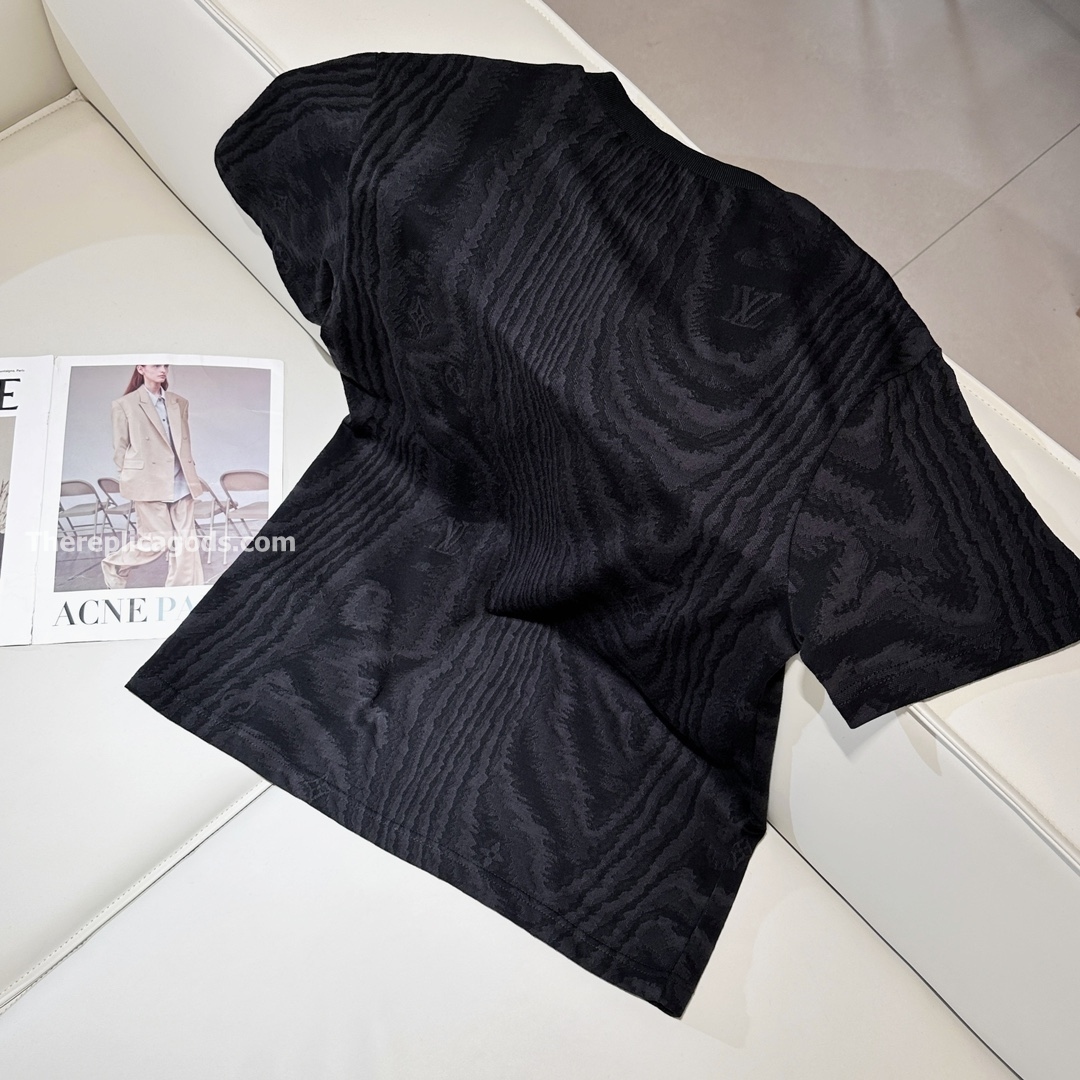 JERSEY JACQUARD T-SHIRT IN BLACK - TP661