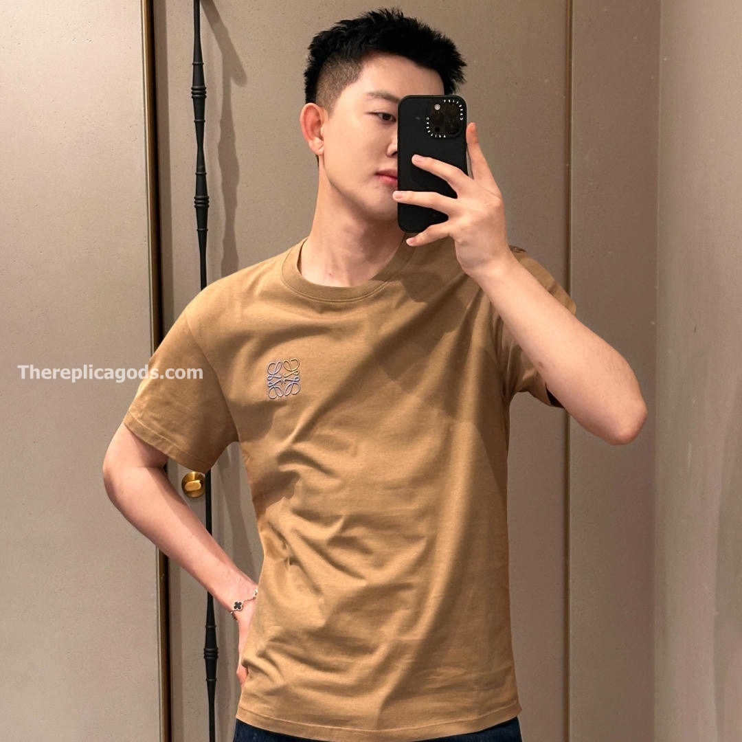 REGULAR FIT T-SHIRT IN COTTON IN CAMEL - TP671