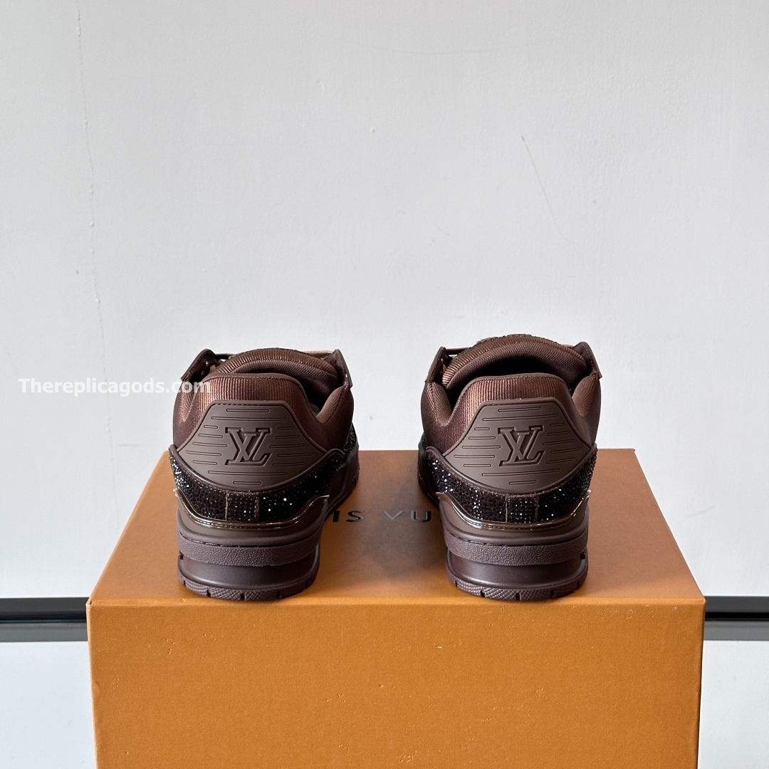 TRAINER SNEAKERS MOKA BROWN SWAROVSKI CRYSTALS - LV940