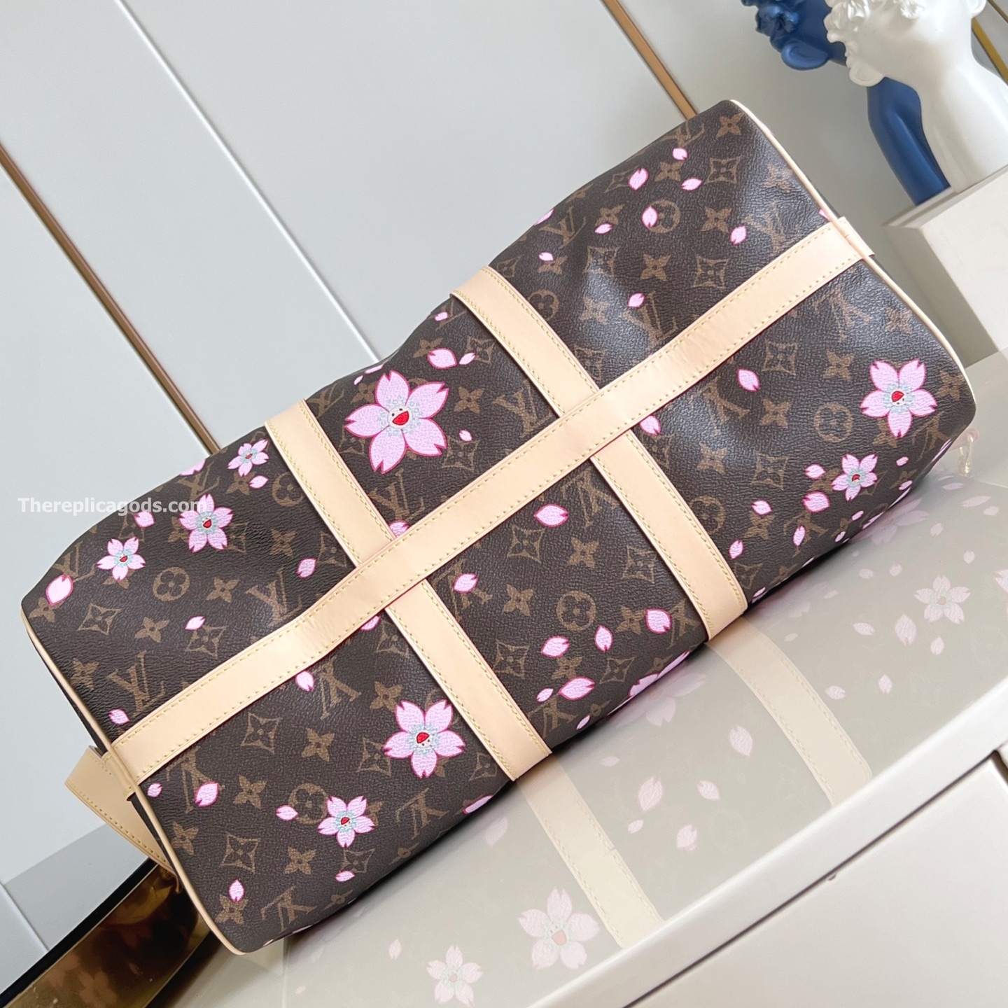 LV x TM KEEPALL BANDOULIERE 45 SAKURA BROWN M13752