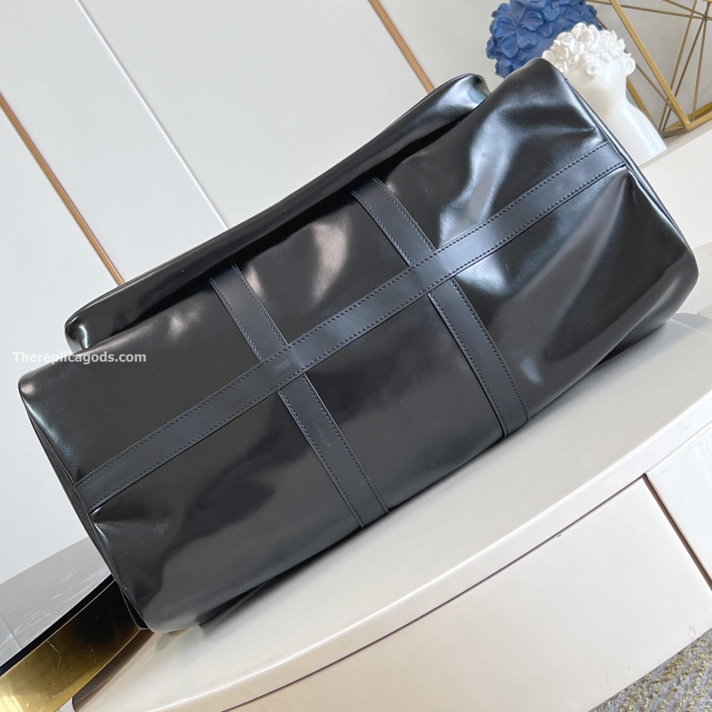 KEEPALL CARGO BANDOULIERE 50 BAG BLACK CALF LEATHER M13992