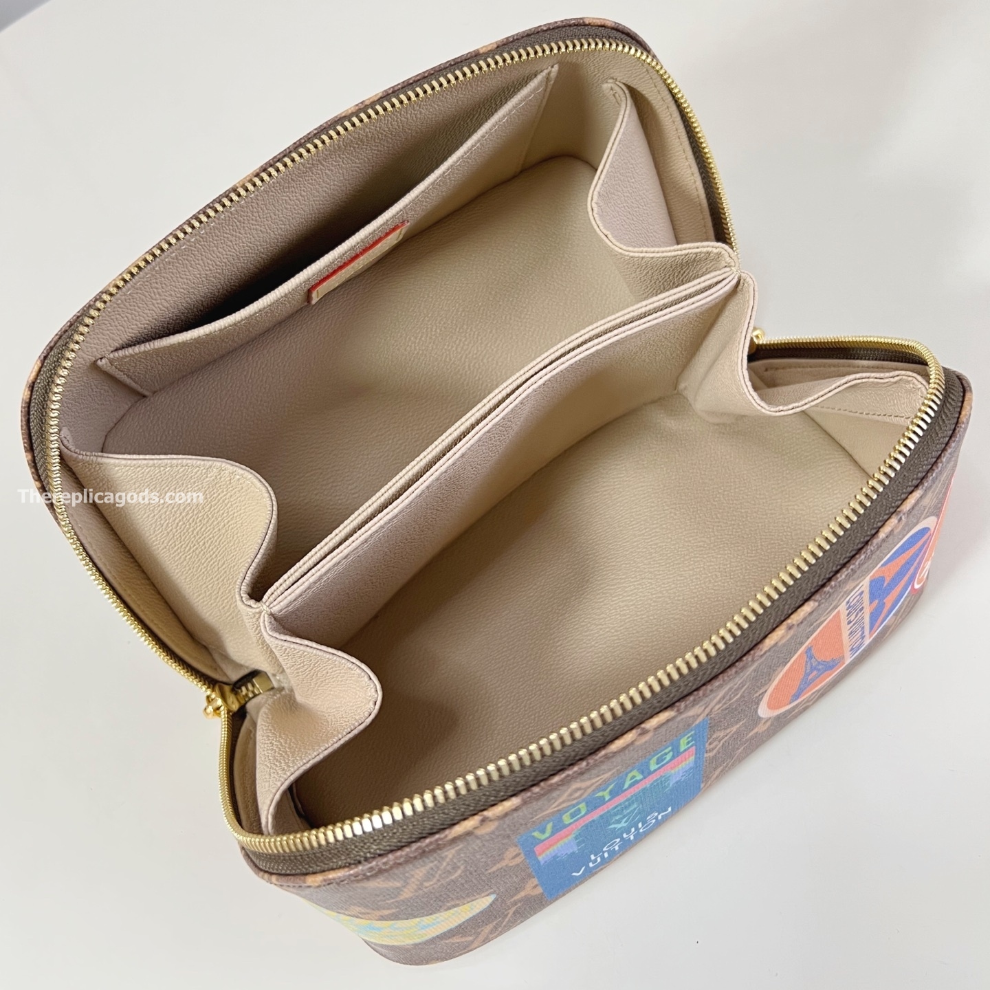 TOILETRY BAG 2 COMPARTMENTS BROWN MONOGRAM CANVAS M14744