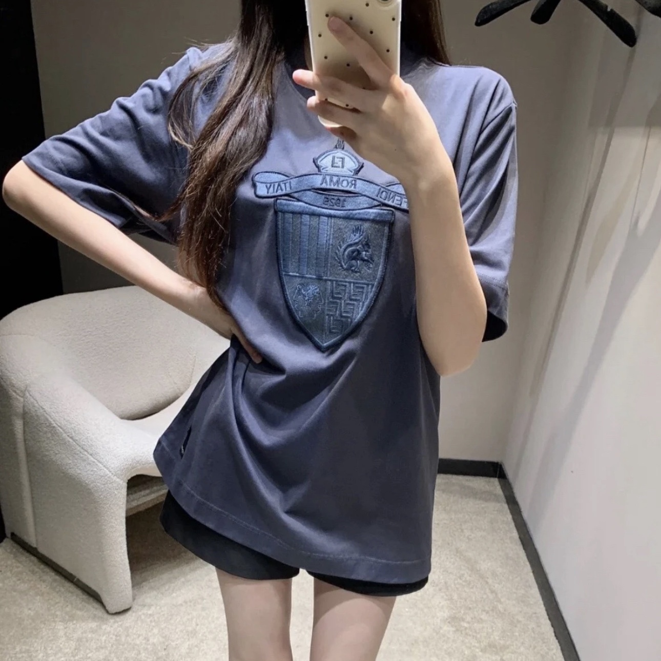 COTTON T-SHIRT IN BLUE - TP575