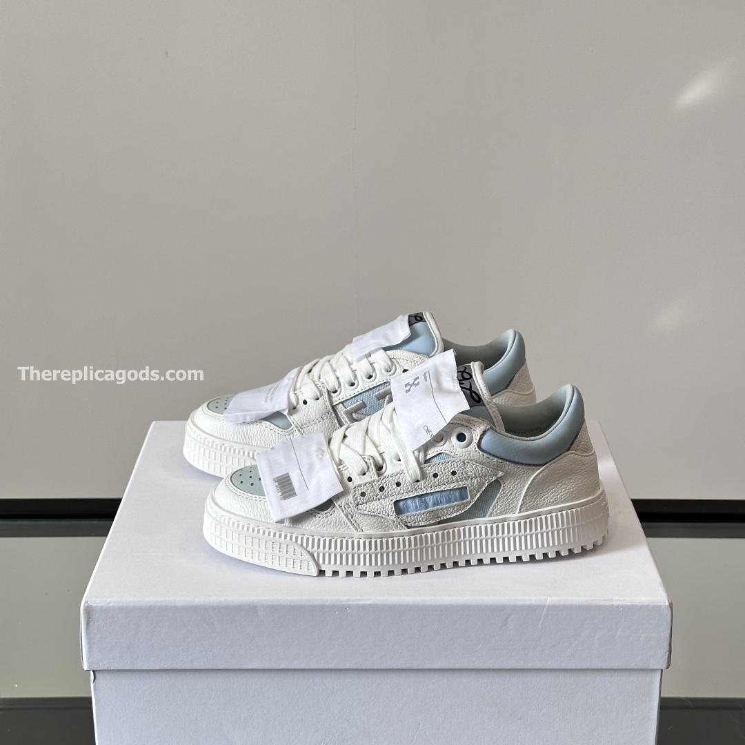 3.0 OFF-COURT SNEAKERS IN WHITE AND LIGHT BLUE - OW52