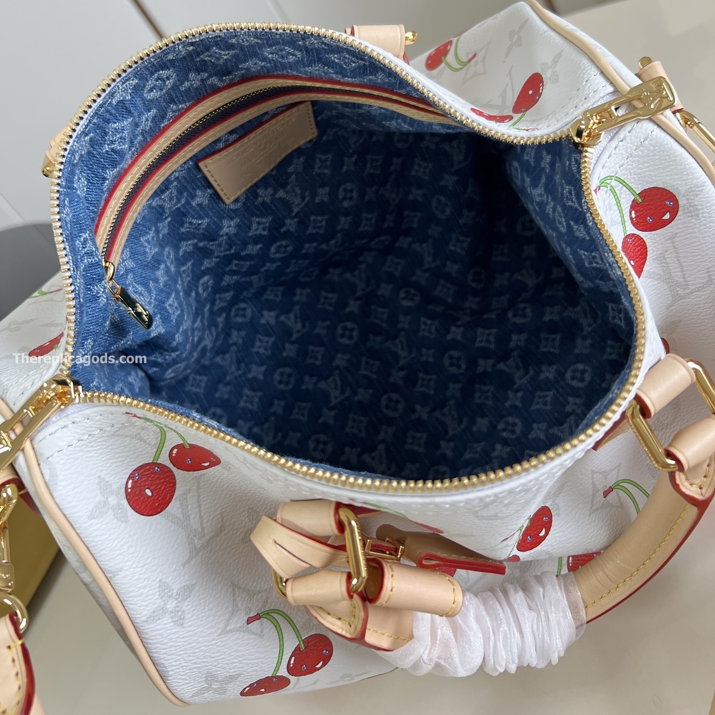 x TAKASHI MURAKAMI SPEEDY SOFT BANDOULIERE 30 WHITE MONOGRAM CANVAS M14238