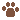 Floating brown pixel art paw print.