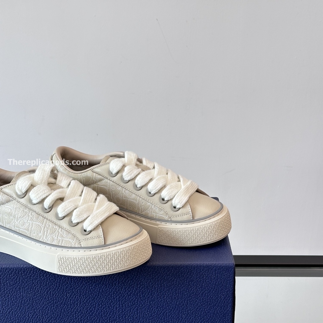 B33 SPIN SNEAKERS BEIGE GRAINED CALFSKIN AND BEIGE GRAVITY OUTLINE LEATHER - CD414