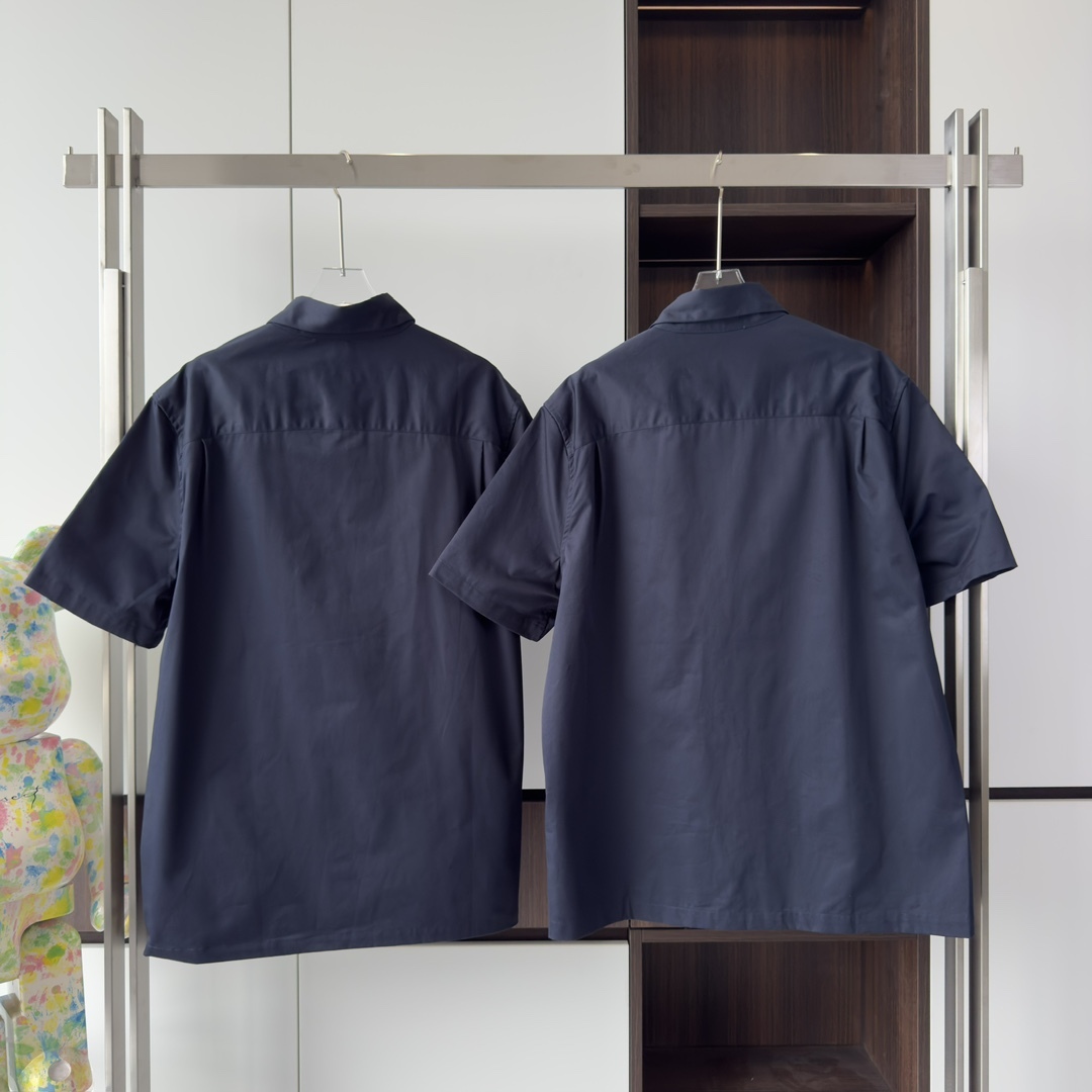 MONOGRAM POCKET SHORT-SLEEVED SHIRT IN BLUE - SH360