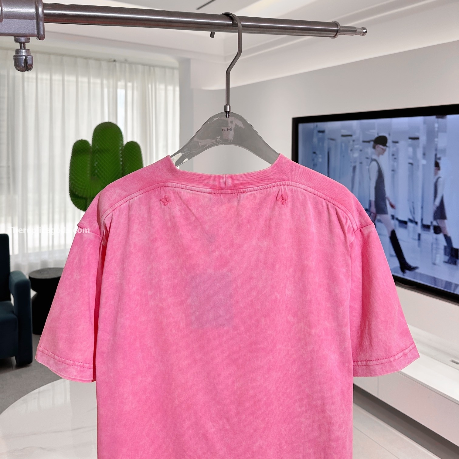 WASHED RIBBED T-SHIRT IN PINK - TP631