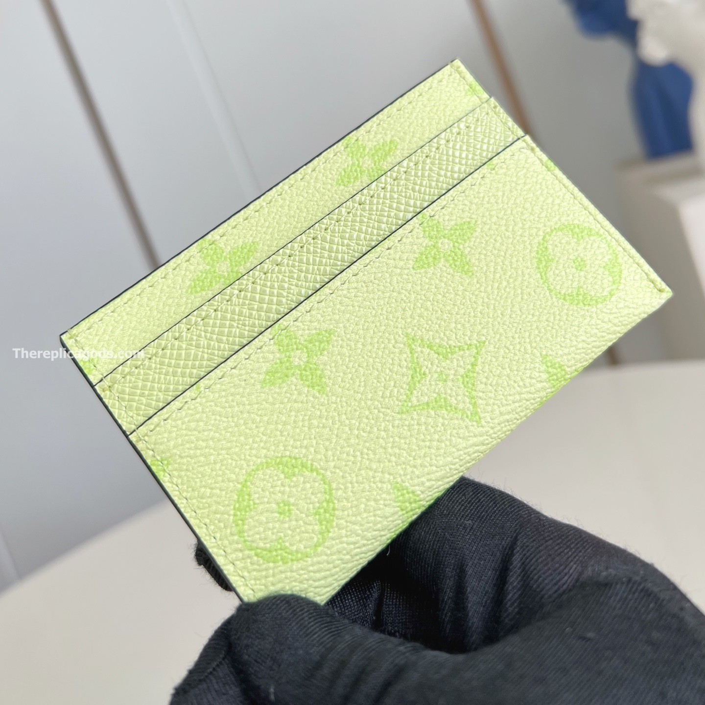 DOUBLE CARD HOLDER LEMON YELLOW MONOGRAM CANVAS M14360