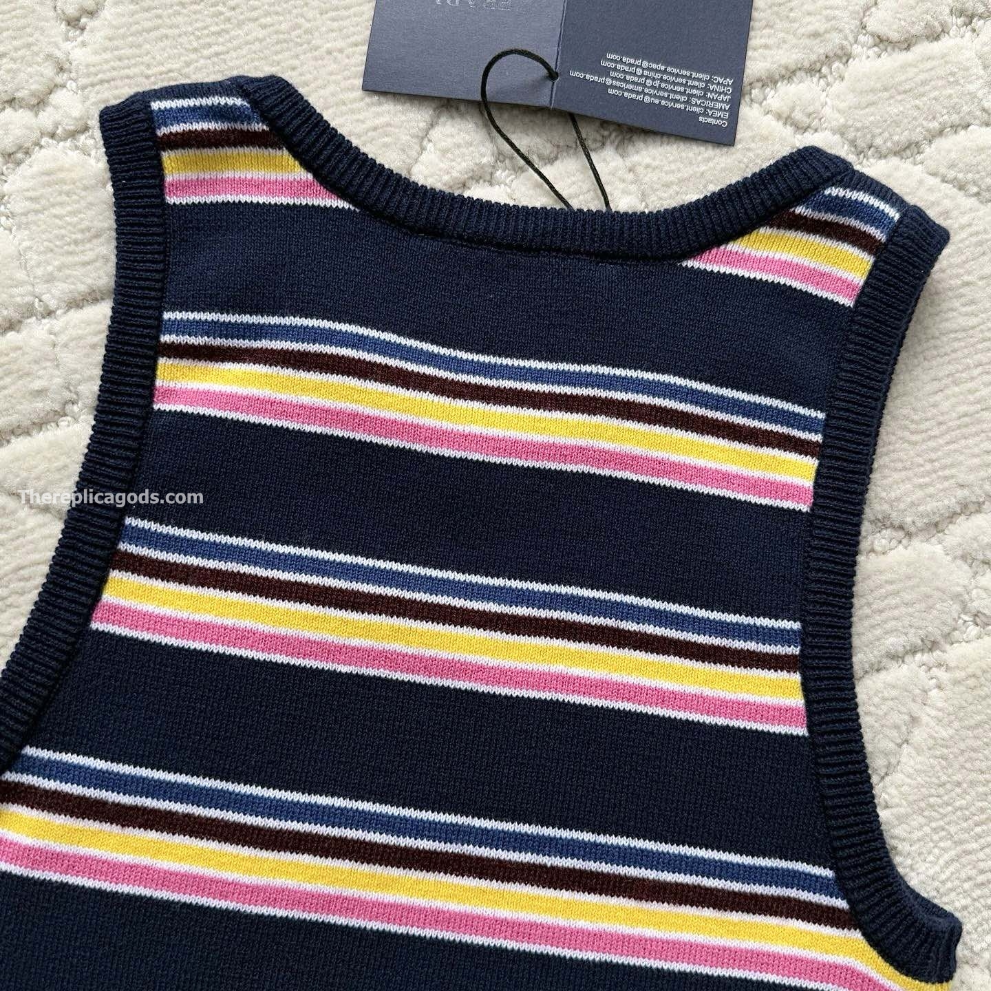 STRIPED COTTON MIDI DRESS - TP562
