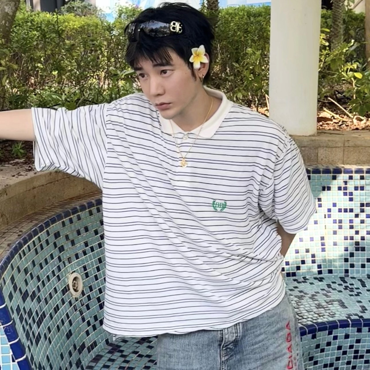 LOGO POLO SHIRT IN GREY - TP577